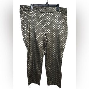 Chico’s Gold & Black Geometric Patterned Cropped Pants Size 3.5 (US 18)